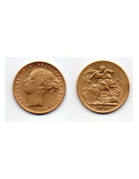 1876 Australia Sydney soberano oro / Victoria Joven-