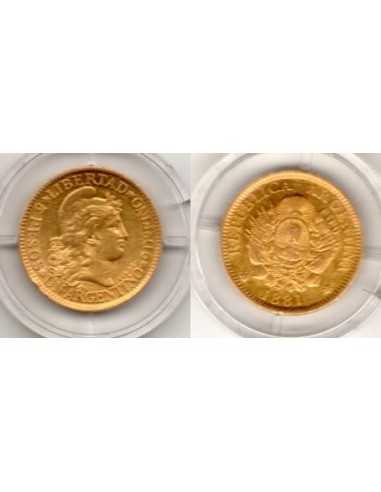 1881 Argentina 5 pesos de Oro