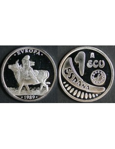 1989 - 1 - ECU de plata - EUROPA RAPTADA POR ZEUS