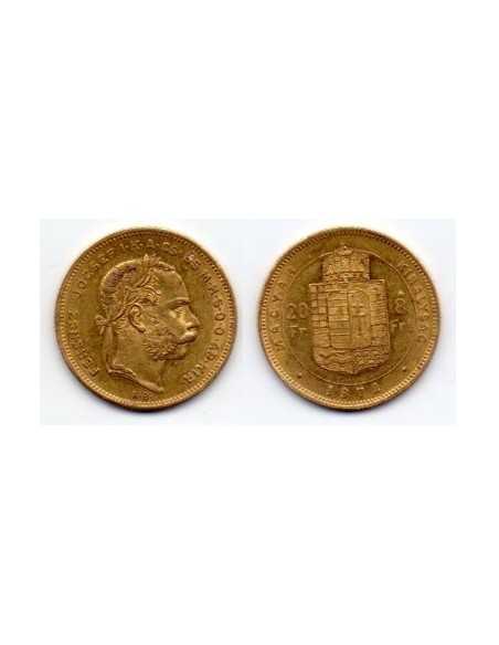 1872 - 20 Francs / 8 Forint - Ferenc József