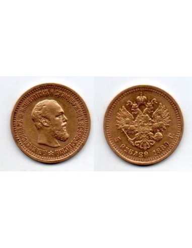 1889 Moneda Conmemorativa Rusia 5 Rublos, Zar...
