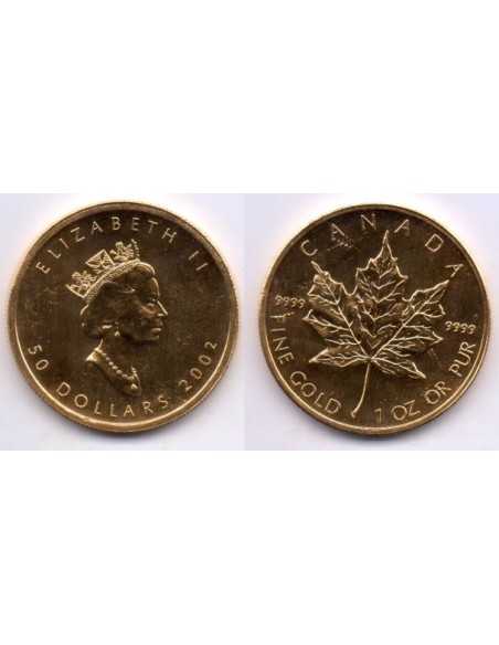 2002 Canadá 50 Dolars oro, Onza Maple Leaf