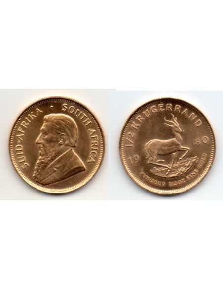 1980 Sud-Africa 1/2 Krugerrand - Moneda ORO