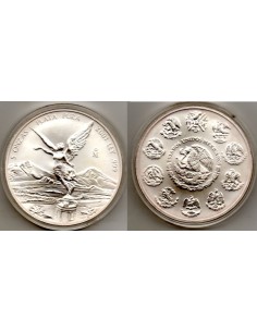 2001 MEXICO - 5 ONZAS TROY DE PLATA FINA - Libertadores
