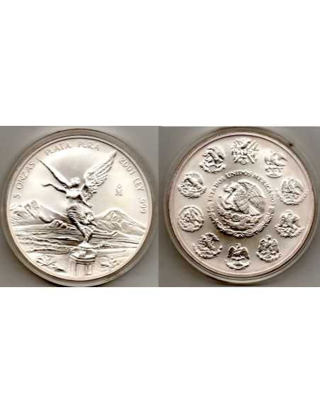 2001 MEXICO - 5 ONZAS TROY DE PLATA FINA - Libertadores