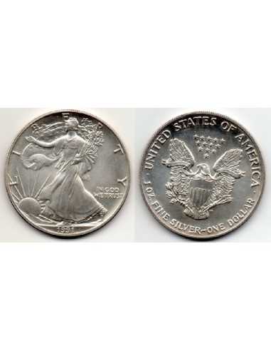 1991 EEUU 1 Dollar de Plata - 1 onza Liberty