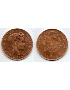 1897*62 100 pesetas Reacuñación Oficial oro
