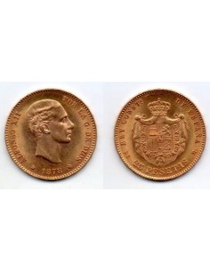 1878 25 Pesetas Oro Alfonso XII - DE M