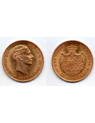 1878 25 Pesetas Oro Alfonso XII - DE M