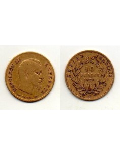 1856 A Francia 10 Francos de oro - Napoleón III