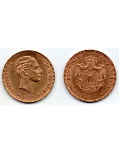1878 25 Pesetas Oro Alfonso XII - EM M