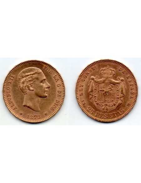 1878 25 Pesetas Oro Alfonso XII - EM M