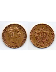 1880 25 Pesetas Oro Alfonso XII - MS M