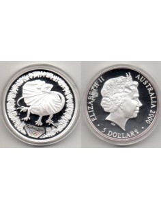 2000, 5 dolares Australia Clamidosaurio, Olimpiada Sydney