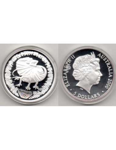 2000, 5 dolares Australia Clamidosaurio, Olimpiada Sydney