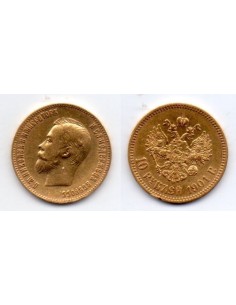 1901 Rusia 10 Rublos oro, Nicolas II