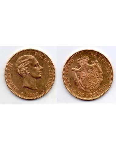 1878 25 Pesetas Oro Alfonso XII - DE M