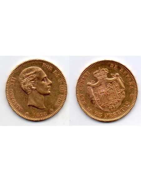 1878 25 Pesetas Oro Alfonso XII - DE M