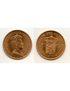 1911 Holanda - 10 Gulden Oro