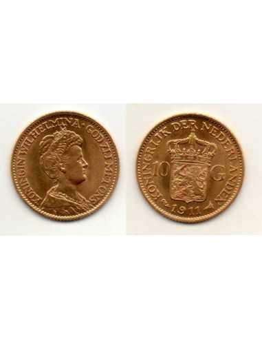 1911 Holanda - 10 Gulden Oro
