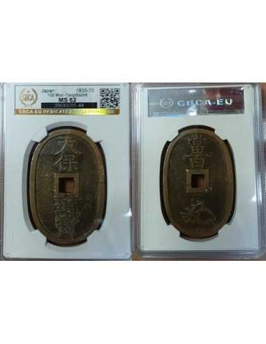 1835-70 Japón - 100 Mon - Certificado GBCA-EU MS62