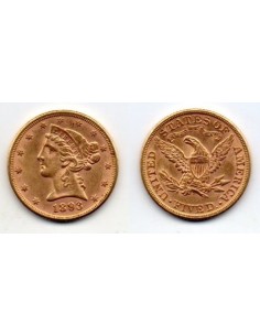 1893 EEUU 5 Dolares oro Liberty