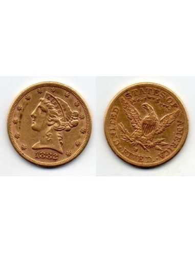 1882 S EEUU 5 Dolares oro Liberty