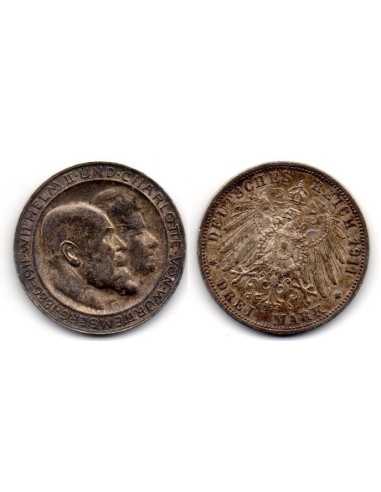 1911 Alemania 3 Marcos William II Aniv de Bodas