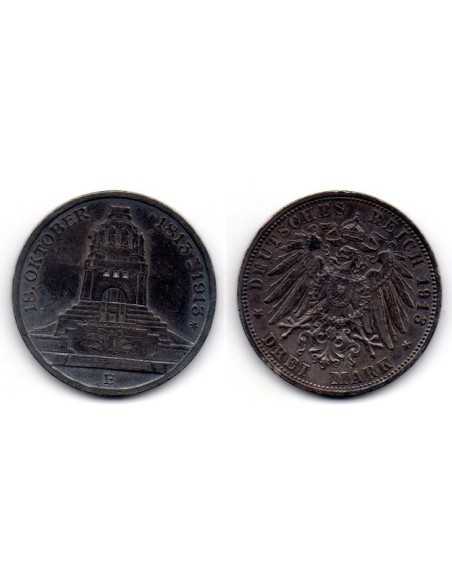 1913 Alemania 3 Marcos Frederick August III Bat. Leipzig