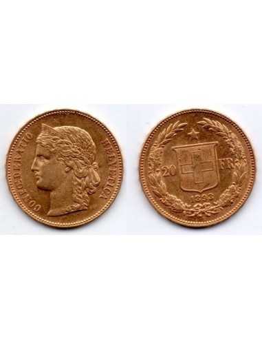 1893 SUIZA 20 FRANCOS ORO CONFEDERACIÓN HELVÉTICA