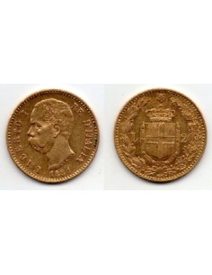 1881 Italia Moneda Conmemorativa 20 Liras - Umberto I
