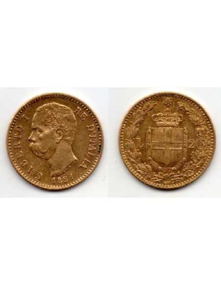 1881 Italia Moneda Conmemorativa 20 Liras - Umberto I