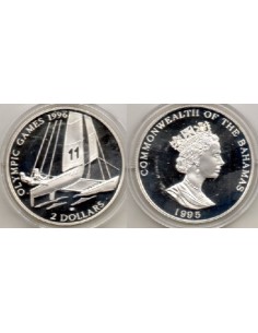 1995 Bahamas Island 2 dolares Juegos Olimpicos Catamarán