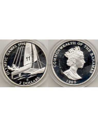 1995 Bahamas Island 2 dolares Juegos Olimpicos Catamarán