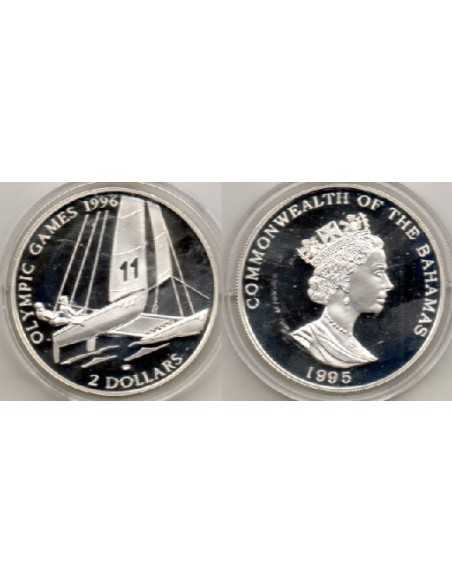 1995 Bahamas Island 2 dolares Juegos Olimpicos Catamarán