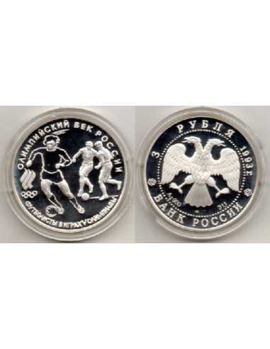1993 Rusia 3 RUBLOS PLATA. Juegos Olimpicos,...