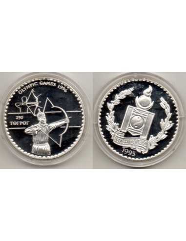 1995 Mongolia - 250 Tugrik moneda de plata - Arco