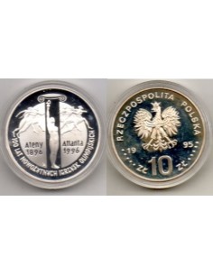 1995 Polonia - 10 zlots Moneda de plata - Olimpiadas