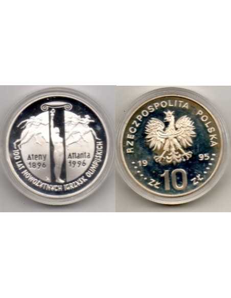 1995 Polonia - 10 zlots Moneda de plata - Olimpiadas