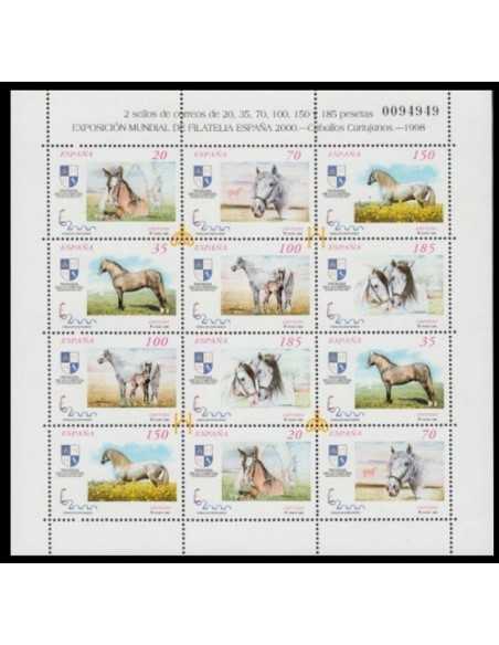 Año 1998 - 3608/13A ( MP 62 ) Exposición Mundial de Filatelia España 2000 - Caballos 98 -