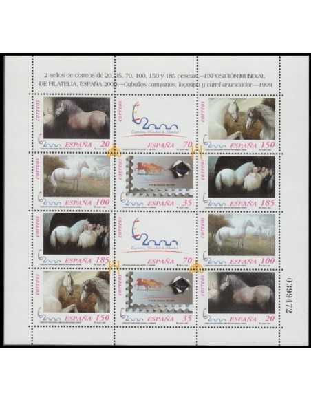 Año 1999 - 3679/84A ( MP 67 ) Exposición Mundial de Filatelia España 2000 - Caballos 99 -